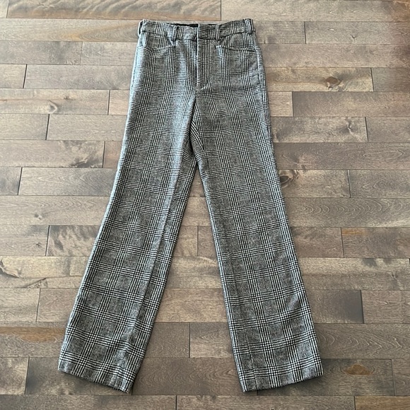 R13 Colleen Prince Of Wales Checked Straight Leg Pants US26 - Picture 2 of 5